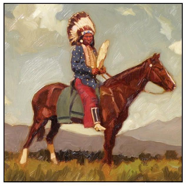 Nez Pierce on Horseback