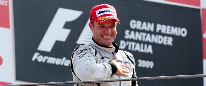 Rubens Barrichello podium Monza 2009 Italia celebra