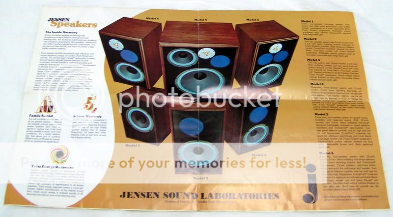 Jensen Speakers model 1   6 vintage stereo brochure  