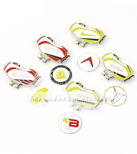 Set Golf Magnetisch Ballmarker +Metallplatte mit Klip Ball Marker