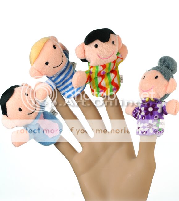 6tlg. Familie Fingerpuppen Finger Puppe Puppentheater Handpuppe